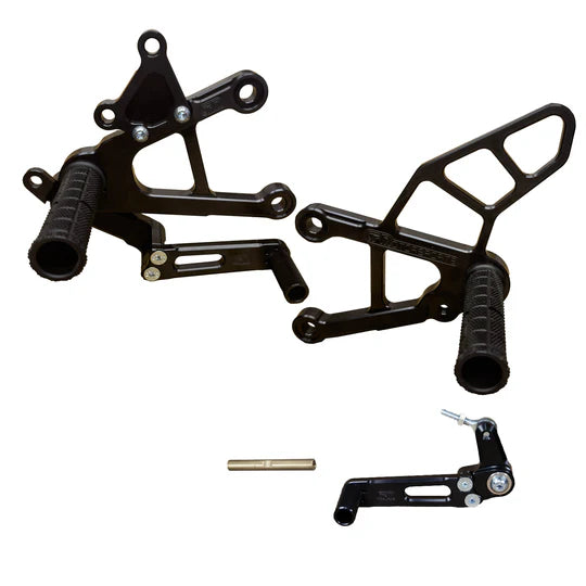 Woodcraft Rearset Kit - GP Shift w/ OEM QS Kawasaki ZX-6R 2019-2024 - Adventure Parts