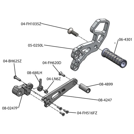 Woodcraft Rearset Suzuki GSX-R600 2011-2024