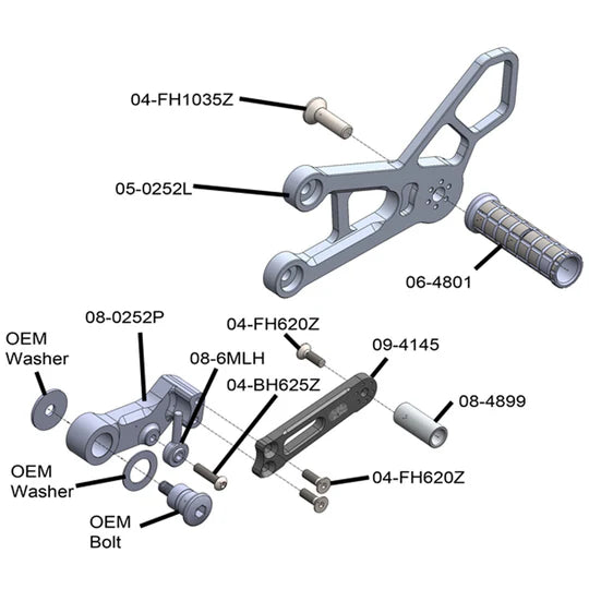 Woodcraft Rearset Suzuki GSX-R1000 2017-2024