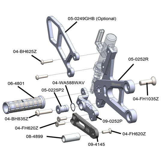 Woodcraft Rearset Suzuki GSX-R1000 2017-2024