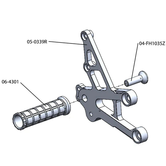 Woodcraft Rearsets w/Shift Pedal 2008-2016 Honda CBR1000RR 2008-2016