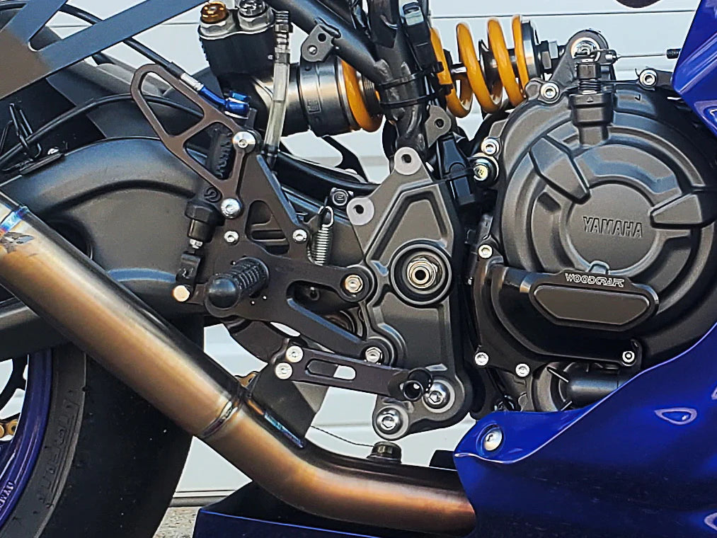 Woodcraft Complete Rearset Kit w/ Pedals Yamaha YZF-R7 2022-2024