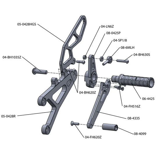 Woodcraft Rearsets Yamaha YZF-R1 2004-2006 - Adventure Parts
