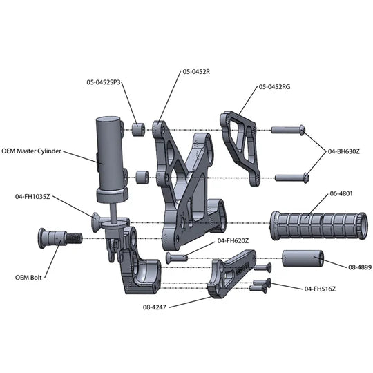 Woodcraft Complete Rearset Yamaha YZF-R1 2009-2014 - Adventure Parts