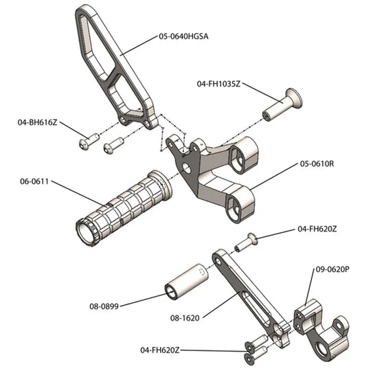 Woodcraft Rearset Ducati 748/916/996/998 1998-2003 - Adventure Parts