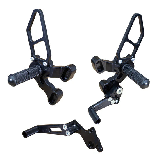 Woodcraft Complete Rearset - Black Ducati 848/1098/1198/848 Evo 2007-2013 - Adventure Parts