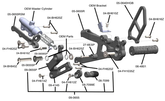 Woodcraft Rearset Ducati Streetfighter V4/V4S 2020-2022