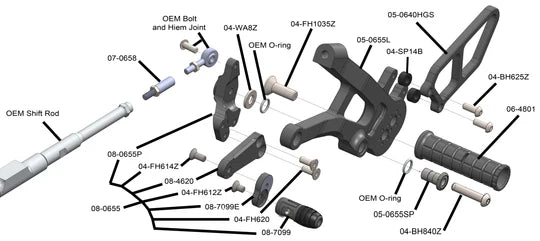 Woodcraft Rearset Ducati Streetfighter V4/V4S 2020-2022