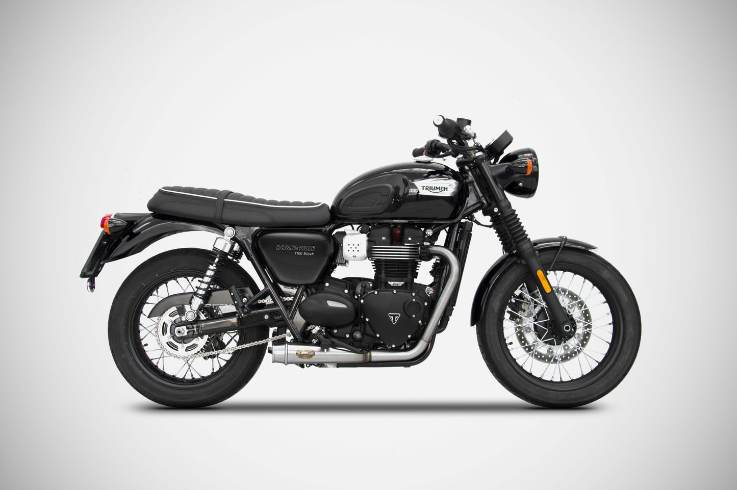 ZARD Slip-On Exhaust With Oem Catalyzer Kit Triumph Bonneville T100 2017-2020