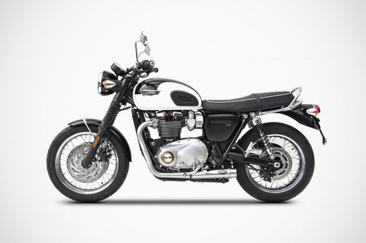 ZARD Slip-On Exhaust With Oem Catalyzer Kit Triumph Bonneville T120 2016-2020 - Adventure Parts