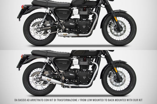 ZARD Rear Exhaust Conversion Kit For Racing Full Kit Triumph Bonneville T100 2021-2023 - Adventure Parts