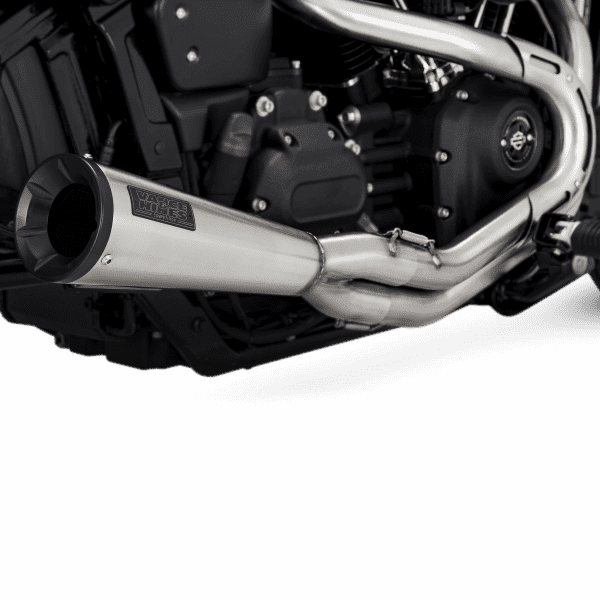 Vance & Hines Slip-On Stainless 2-Into-1 Upsweep Brushed 1991-2009 - Adventure Parts