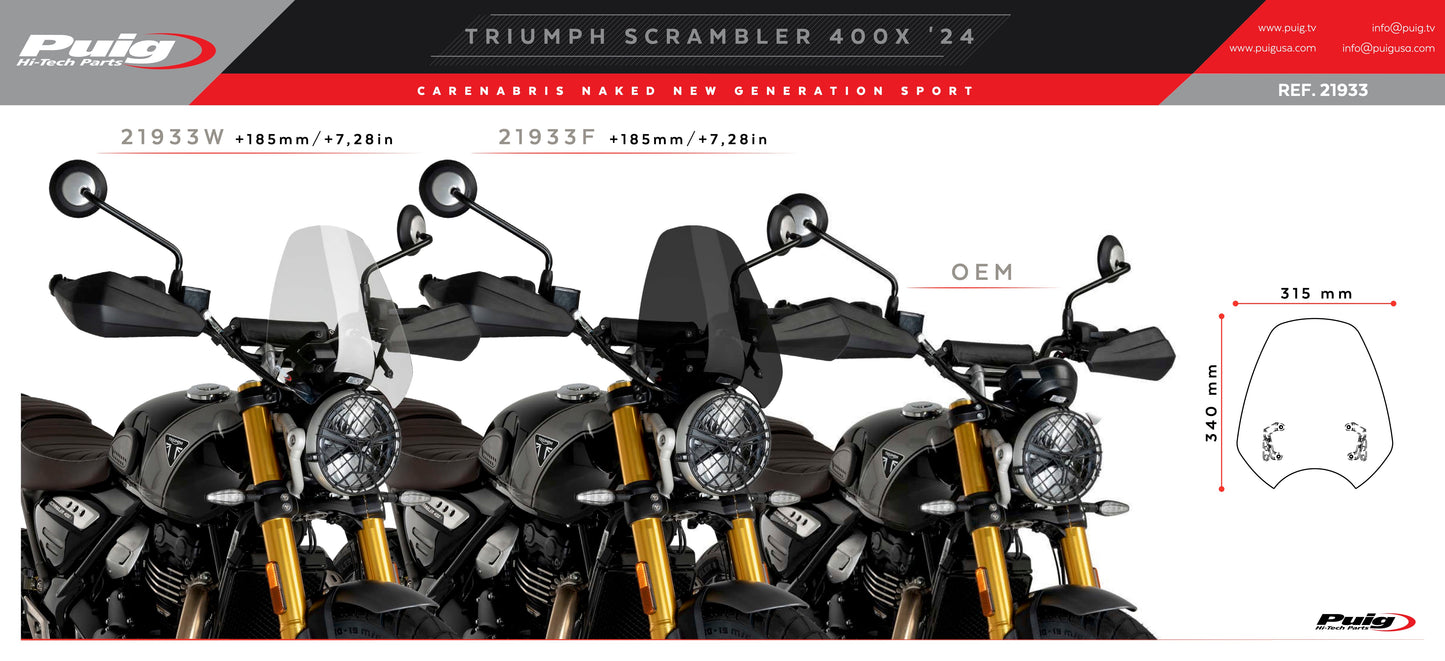 Puig New Generation Windscreen Triumph Scrambler 400X 2024-2025