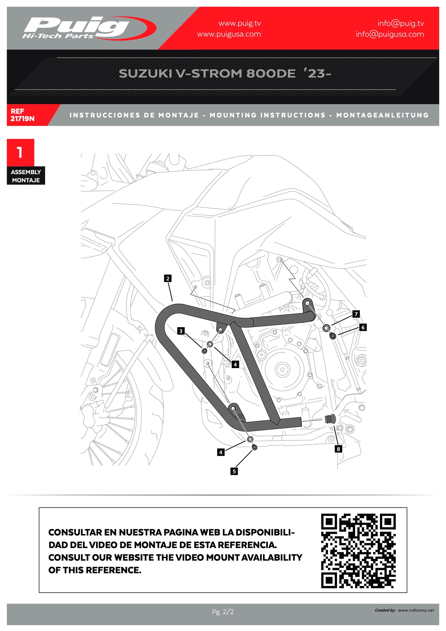 Puig Engine Guard Suzuki DL800 V-STROM 2024-2025 - Adventure Parts