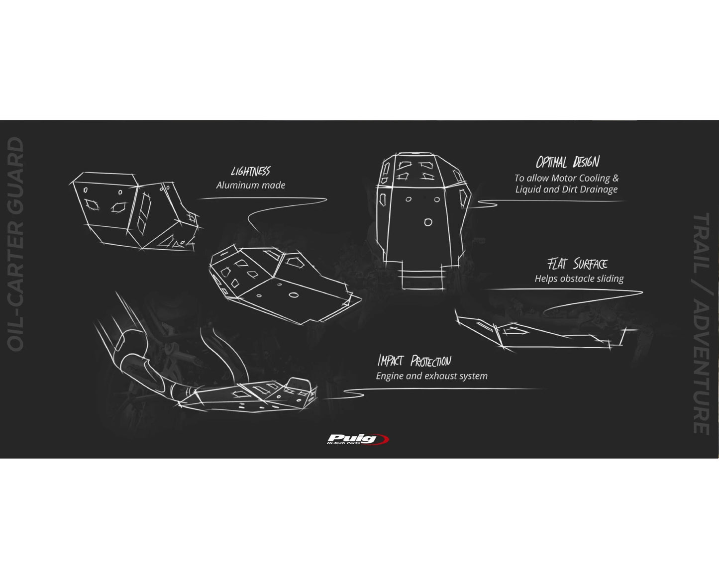 Puig Oil-Carter Guard Skid Plate Yamaha Tenere 700 2019-2025