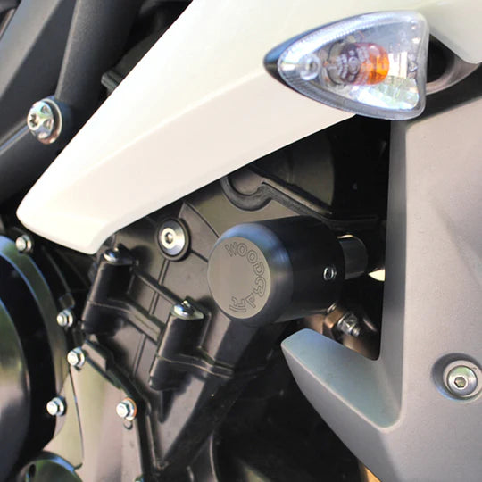Woodcraft Frame Slider Kit with pucks Triumph Street Triple 2013-2024 - Adventure Parts