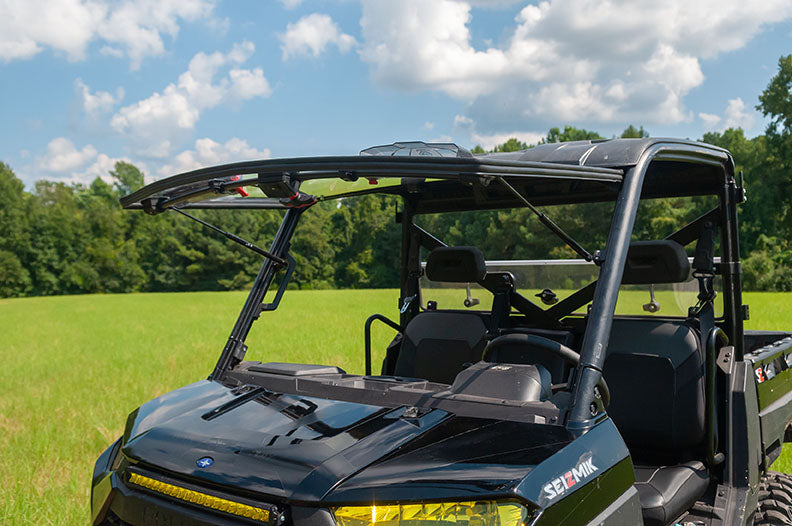 Seizmik Flip-Up Vented Windshield (Scratch Resistant Polycarbonate) ? Polaris Midsize Size Pro-Fit Ranger - Adventure Parts