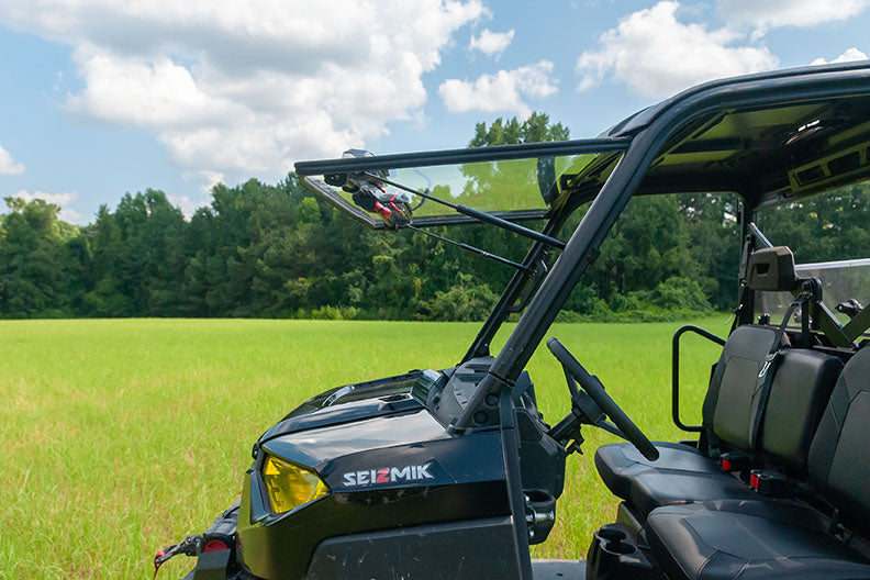 Seizmik Flip-Up Vented Windshield (Scratch Resistant Polycarbonate) ? Polaris Midsize Size Pro-Fit Ranger - Adventure Parts