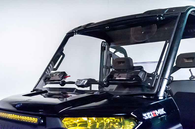 Seizmik Flip-Up Vented Windshield (Scratch Resistant Polycarbonate) ? Polaris Midsize Size Pro-Fit Ranger - Adventure Parts