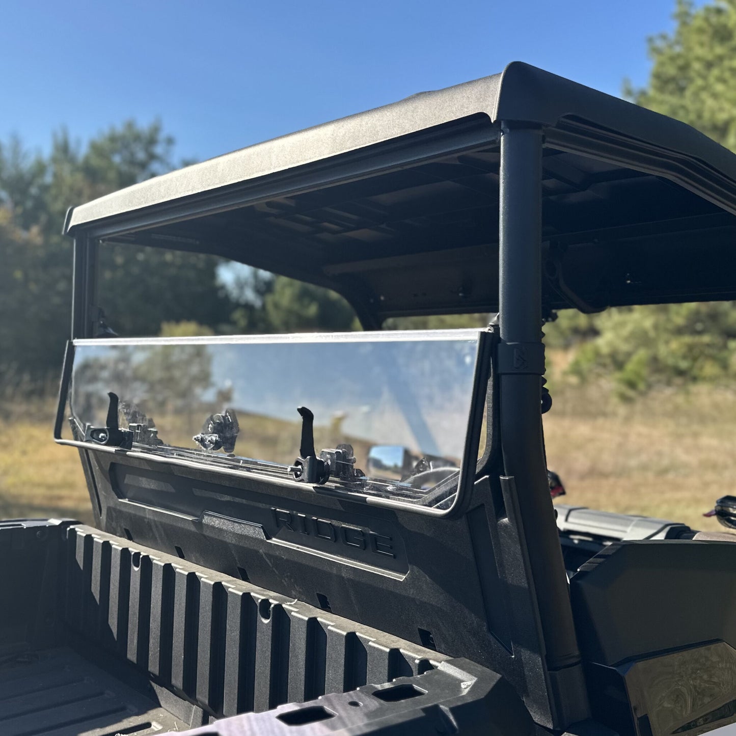 Seizmik Hard Rear Folding Windshield (UV Resistant Polycarbonate) Kawasaki Ridge