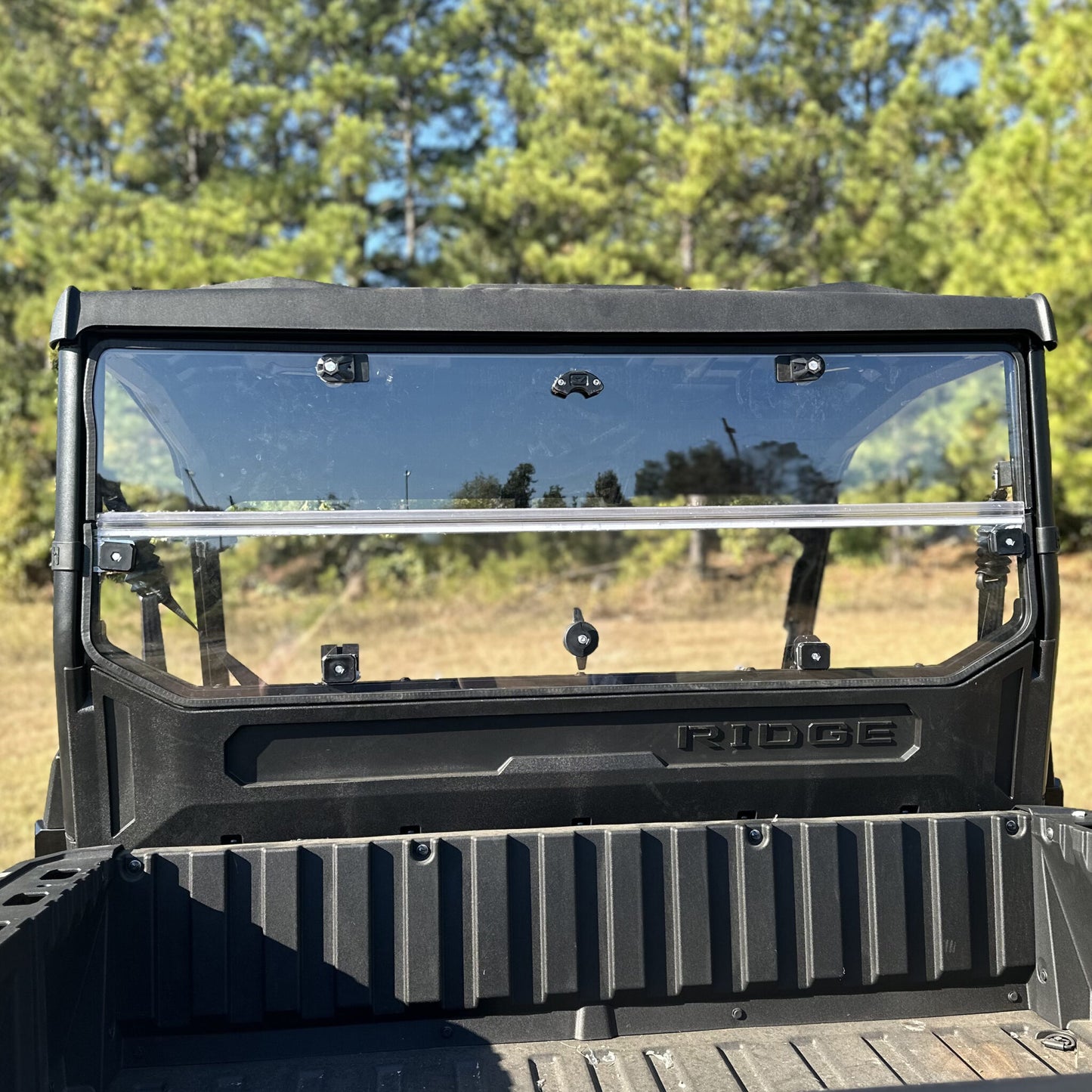 Seizmik Hard Rear Folding Windshield (UV Resistant Polycarbonate) Kawasaki Ridge