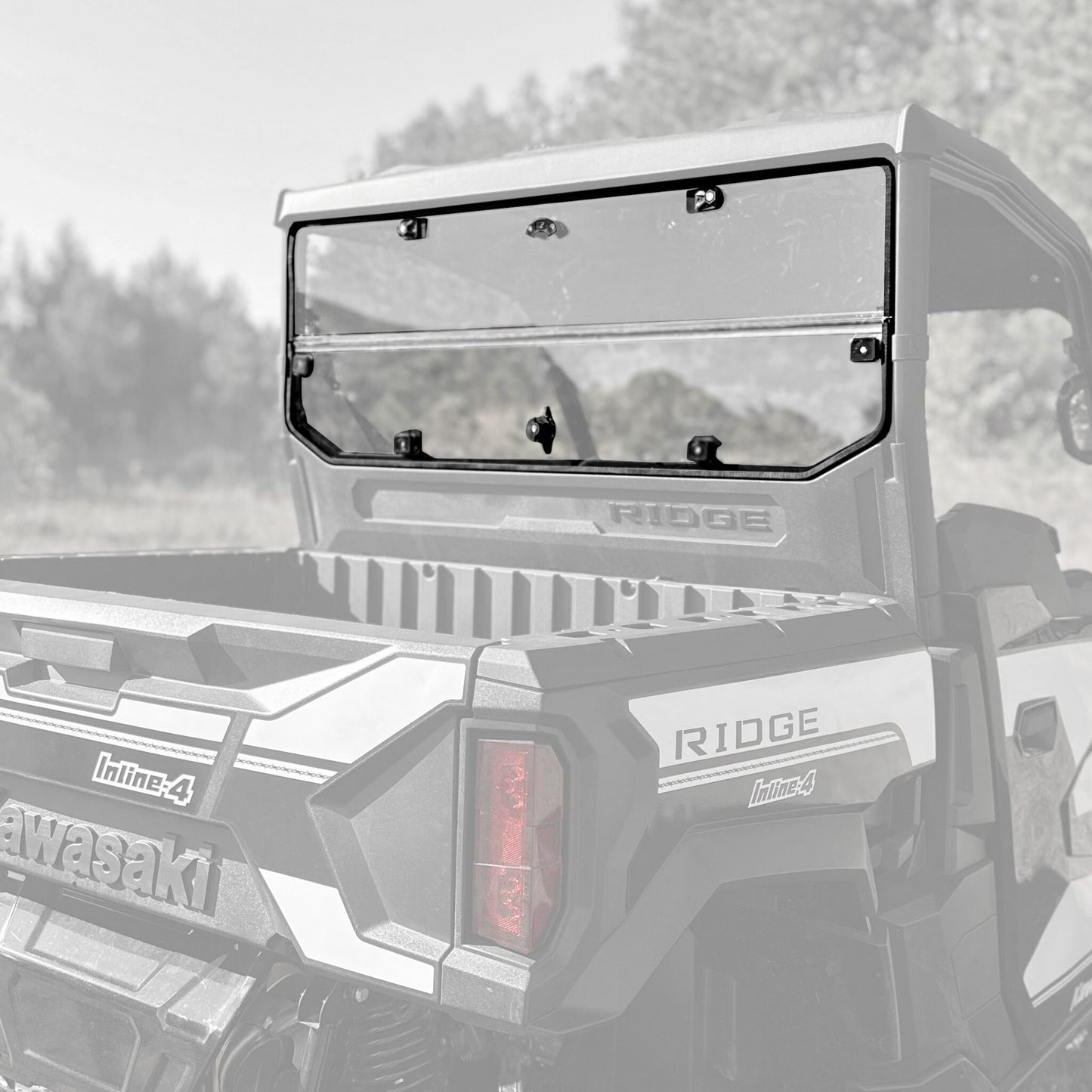 Seizmik Hard Rear Folding Windshield (UV Resistant Polycarbonate) Kawasaki Ridge