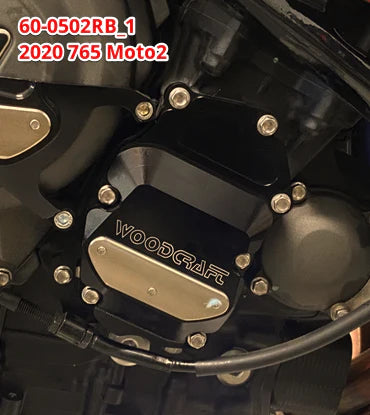 Woodcraft RHS Crank/Ignition Trigger Cover w/ Skid Pad Triumph Street Triple 2013-2024 - Adventure Parts
