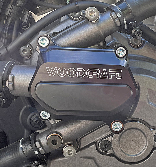 Woodcraft LHS Water Pump Cover Protector w/ Skid Plate Ducati Hypermotard 2019-2023 - Adventure Parts