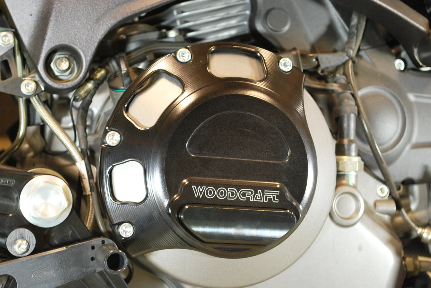 Woodcraft RHS Clutch Cover Protector w/ Skid Pad Ducati 848 2008-2013