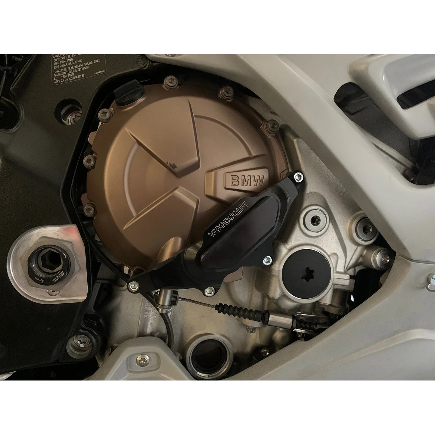 Woodcraft Clutch Cover Protector w/ Skid Plate BMW S1000RR 2020-2024 - Adventure Parts