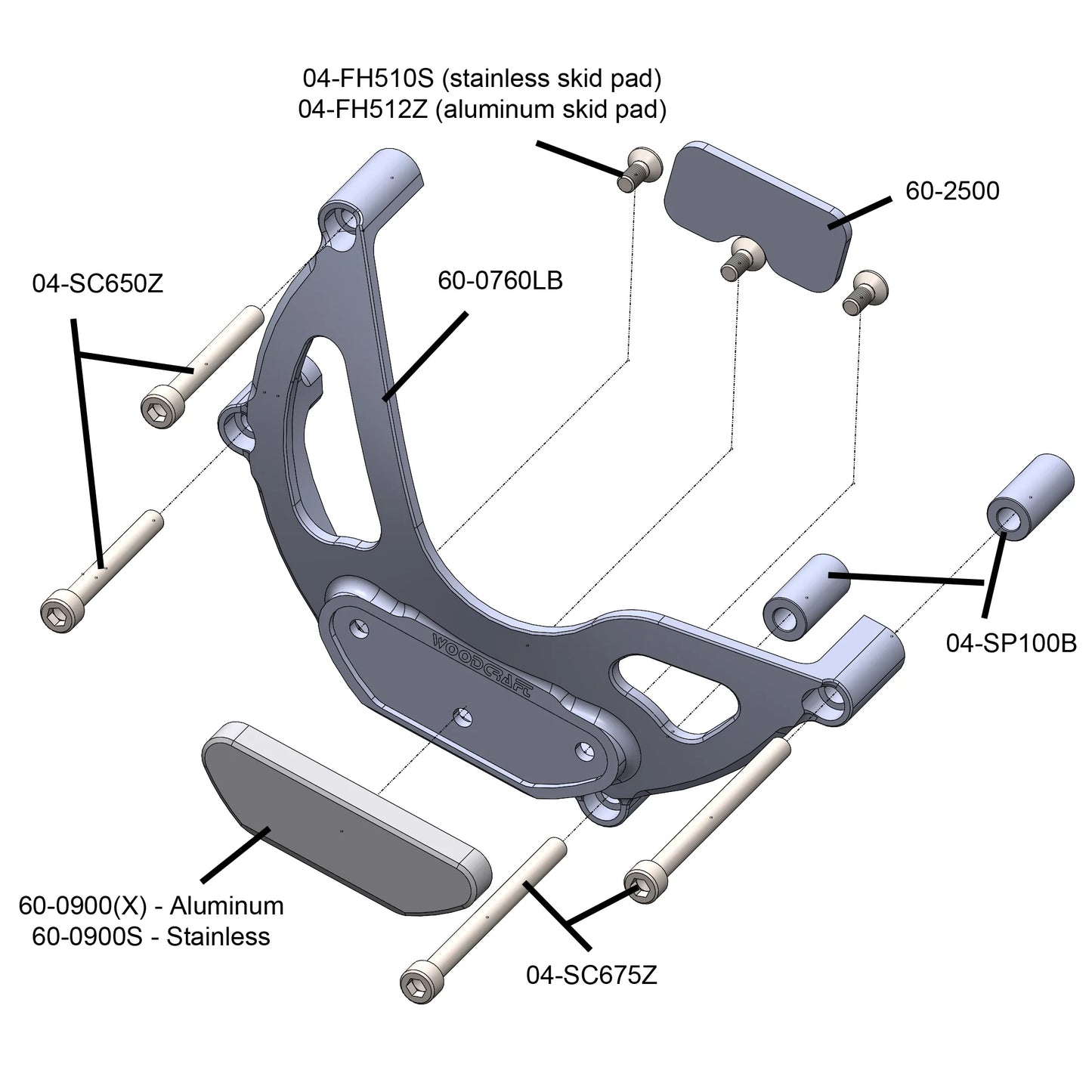 Woodcraft LHS Stator Cover Protector w/ Skid Plate Aprilia Tuono 660 2021-2024 - Adventure Parts
