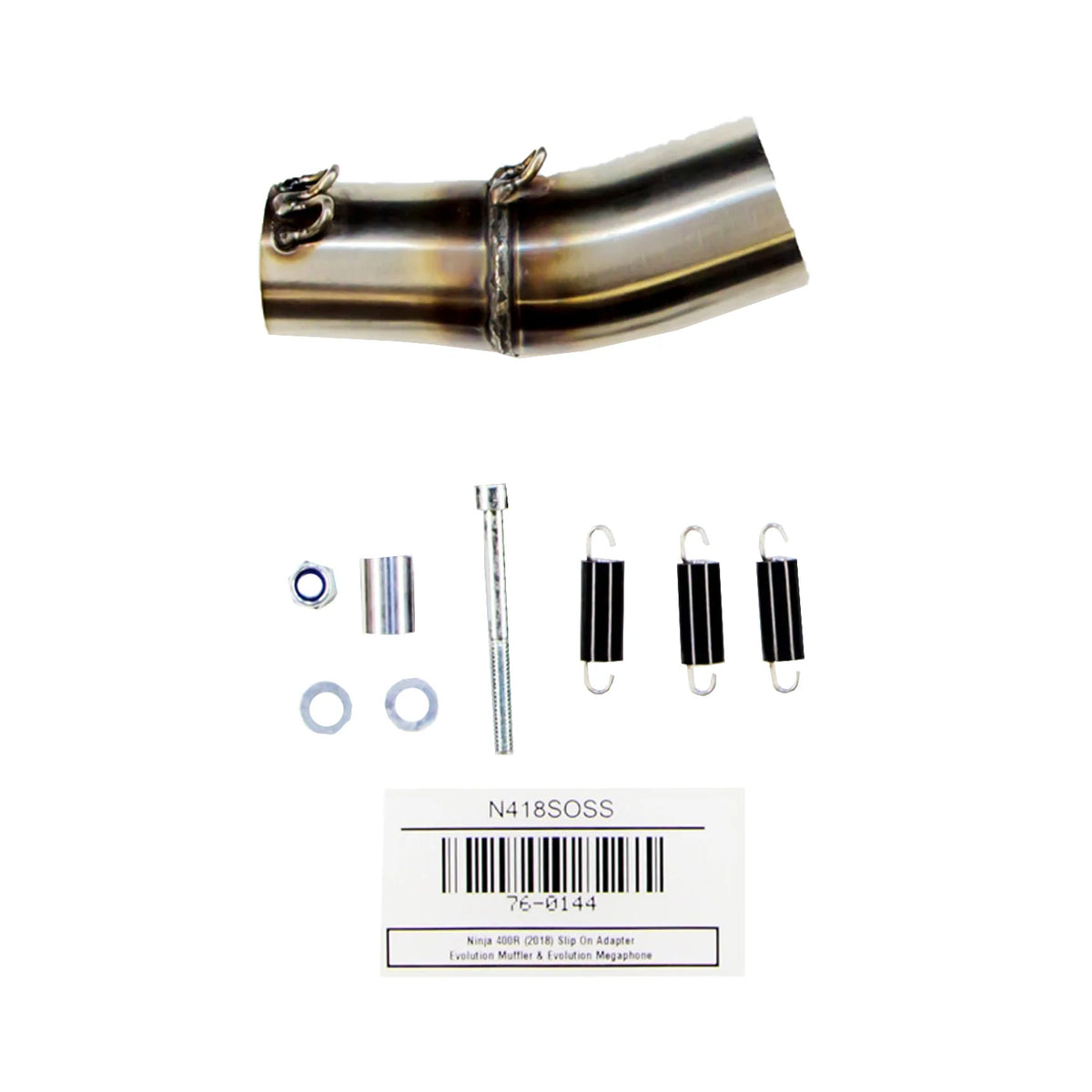 Hindle Megaphone Slipon Adapter Elbow Kawasaki Ninja 400 / 500 2018-2026 - Adventure Parts