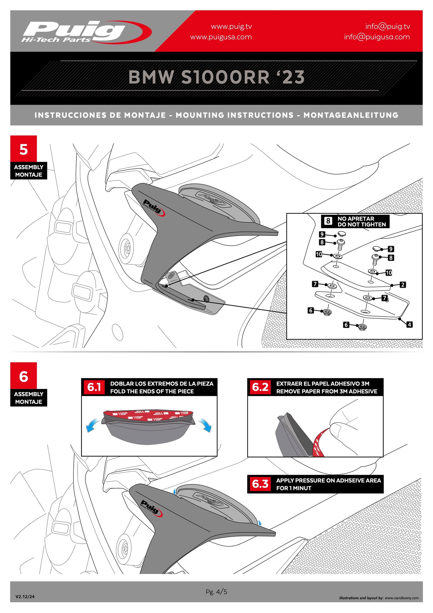 Puig Downforce Frontal Spoiler GP BMW S1000RR 2023-2024
