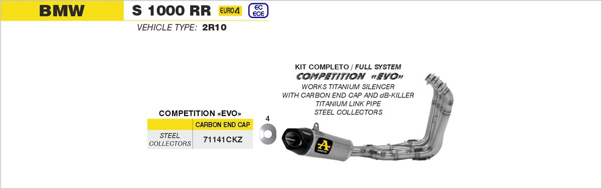Arrow Full Exhaust System BMW S 1000 RR 2017-2018 - Adventure Parts