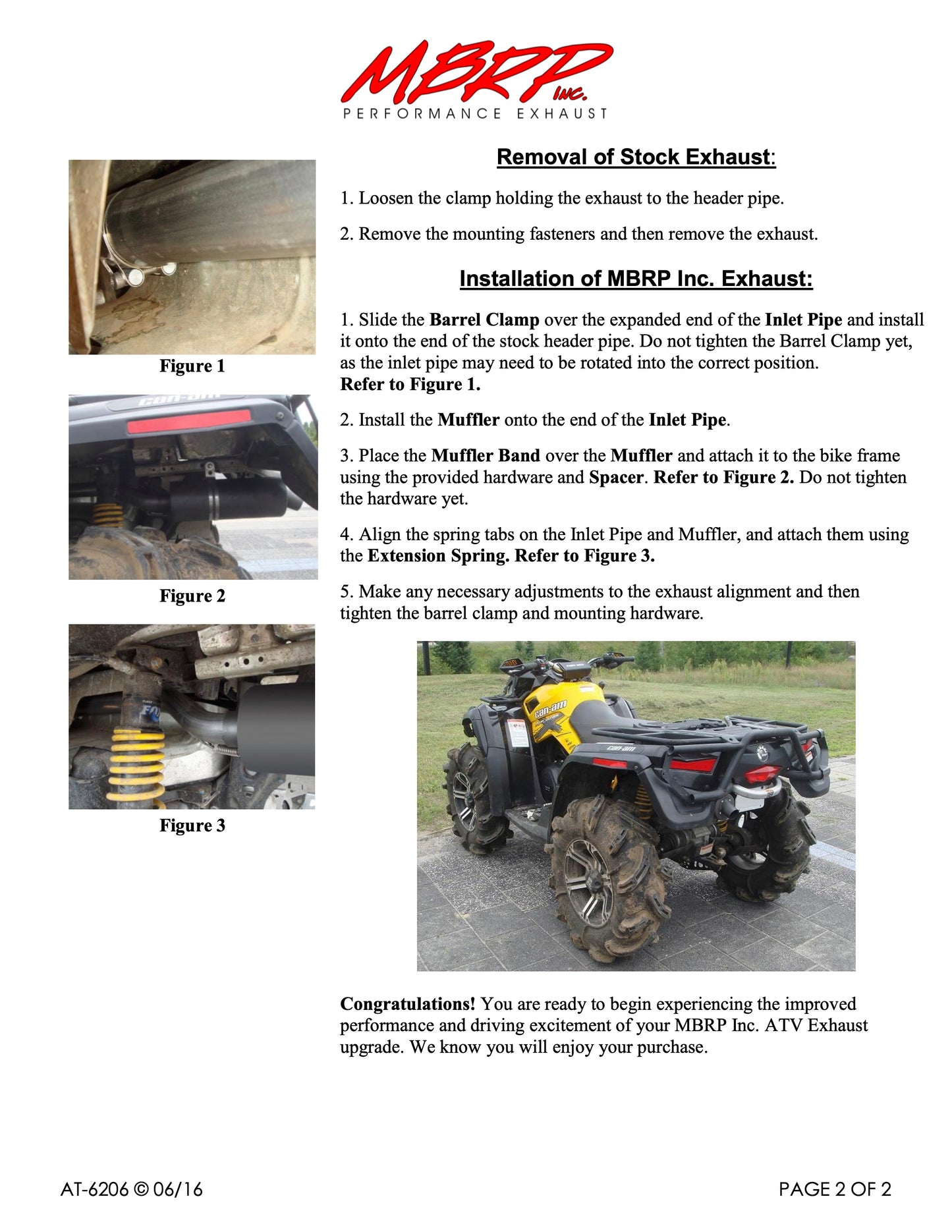 MBRP Slip-on system w/Performance Muffler Can-Am Outlander 800MR 2009-2012