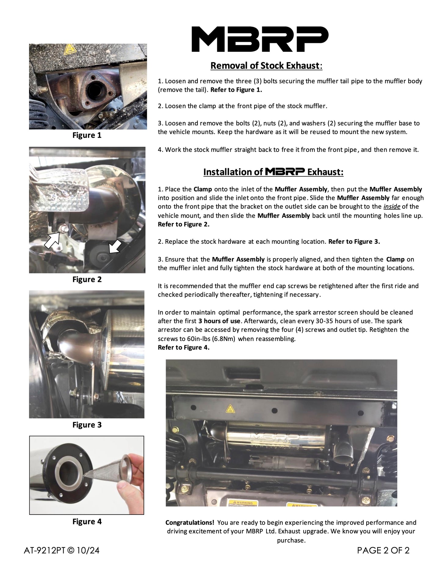 MBRP 5" Single Slip-on Performance Series Can-Am Defender HD10 2016-2025