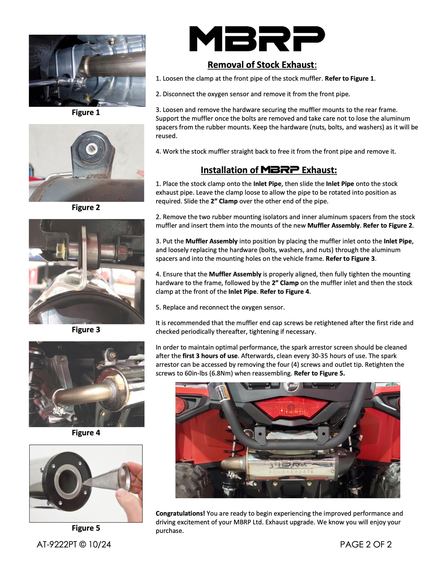 MBRP 5" Single Slip-on Performance Series Can-Am Outlander/Max 450/570 EFI 2018-2025