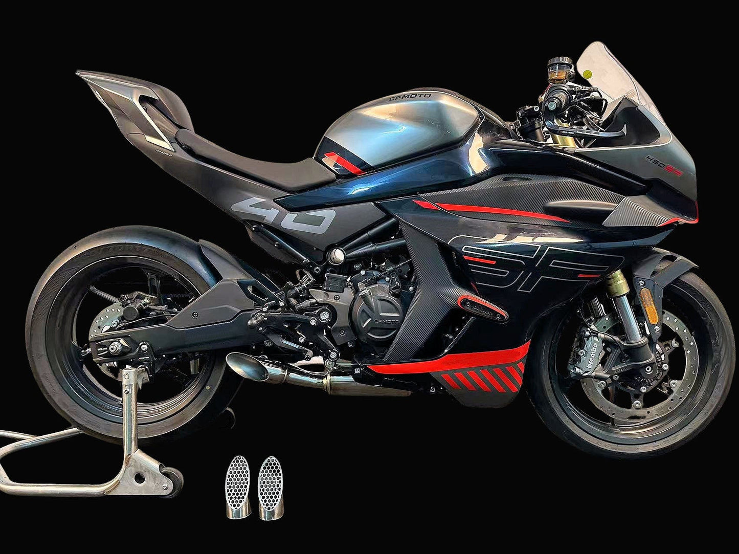 Vandemon Stainless Steel Low Mount Exhaust System CFMOTO 450SR & 450SR-S