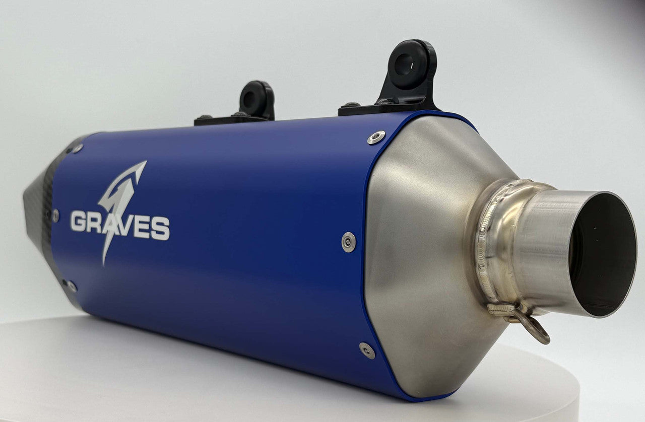 Graves Multi Fitment DualSport Stainless Exhaust Blue GasGas EC 350F/EC 500F 2024+