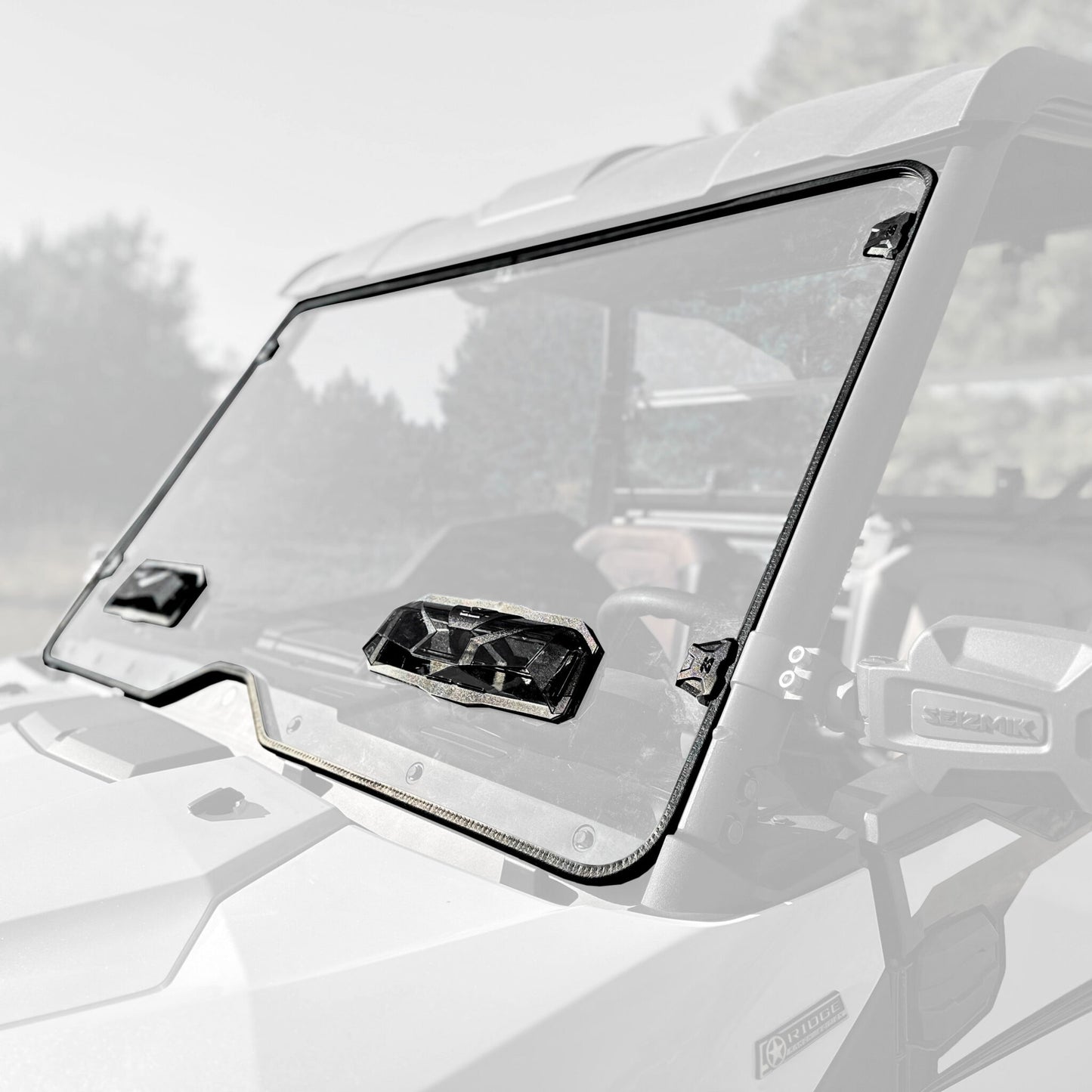 Seizmik Toolless Versa-Vent UV Resistant Polycarbonate Windshield Kit Kawasaki Ridge