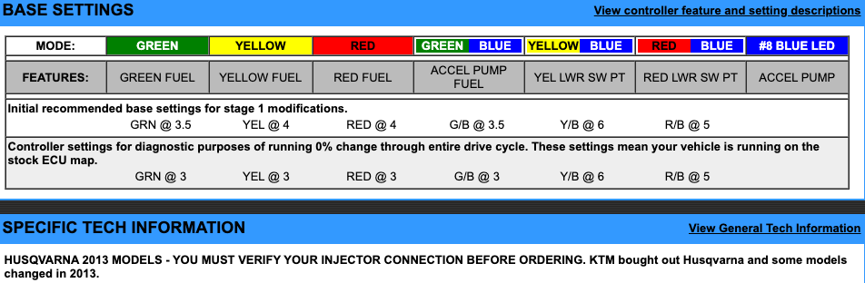 EJK Tuning Kit Fuel Controller Husqvarna SM/TE/TXC 310/450/510/630 2008-2013