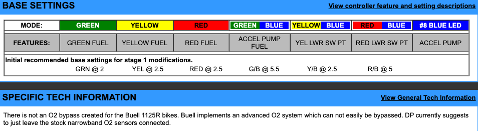 EJK Tuning Kit Fuel Controller Buell 1125R 2008-2010