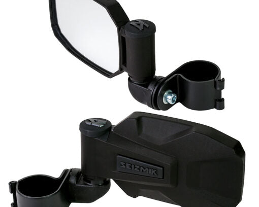 Seizmik Mirror Strike Side View (Pair – ABS) – 1.75″ Round Tube - Adventure Parts