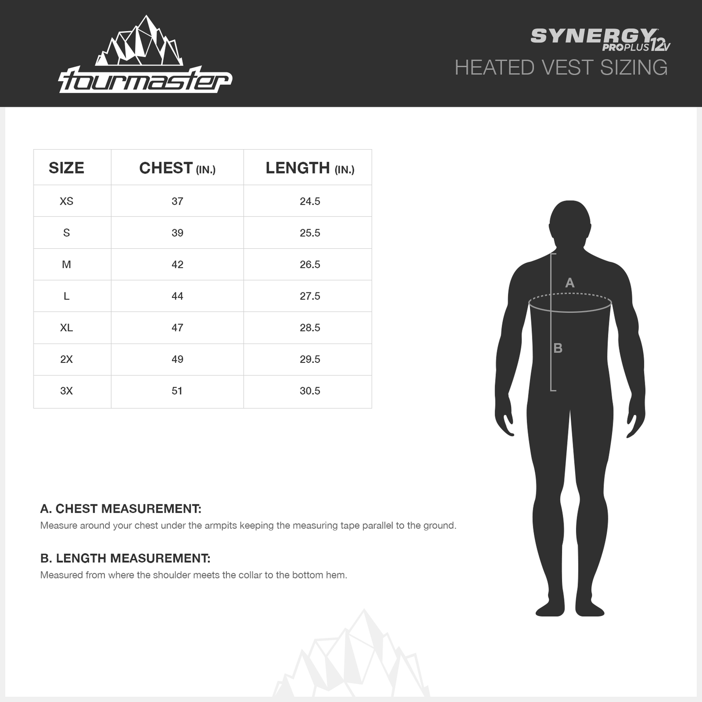 Tourmaster Synergy BT Pro-Plus 12V Heated Motorcycle Vest