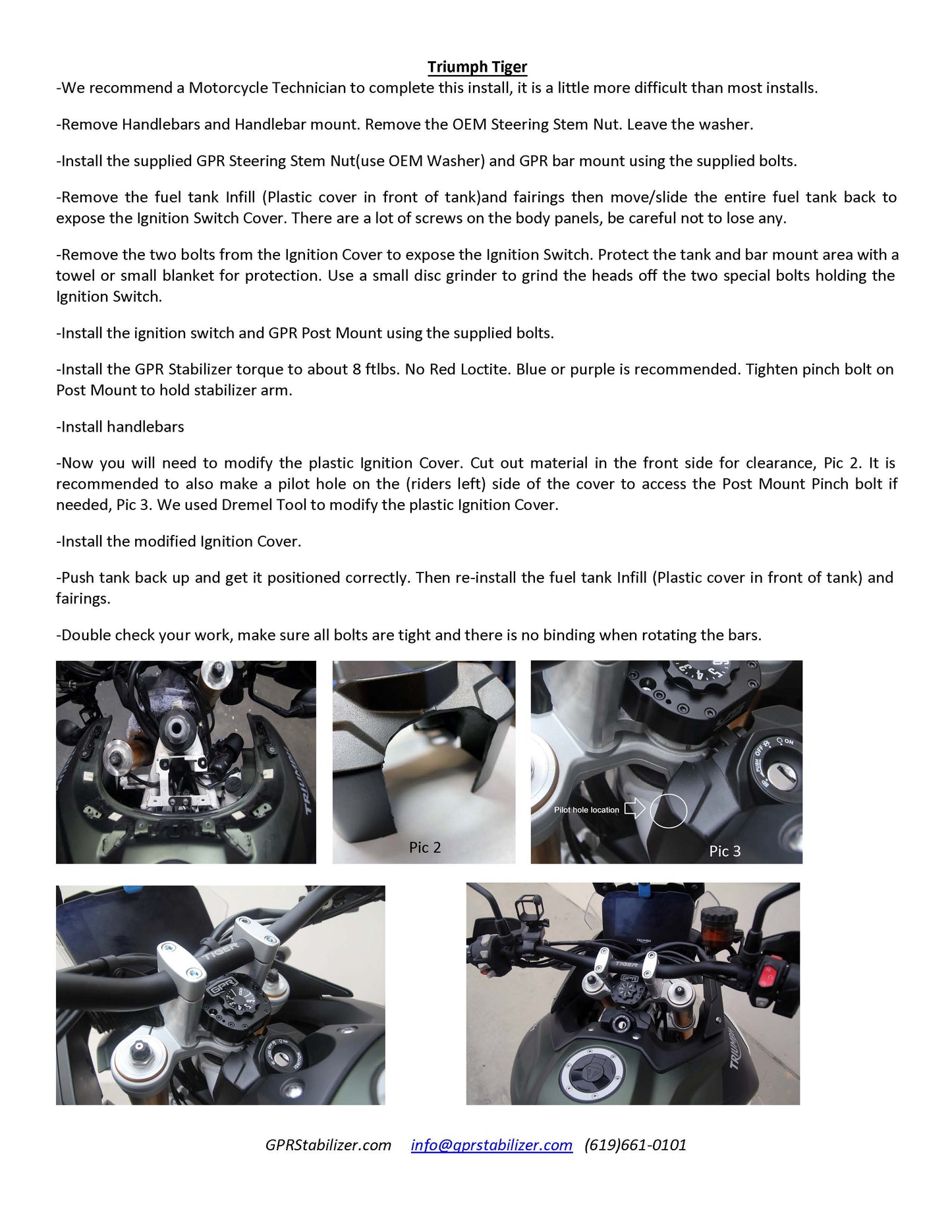 GPR V5 Sub Mount Stabilizer Kit Triumph Tiger 900 2020-2023 - Adventure Parts