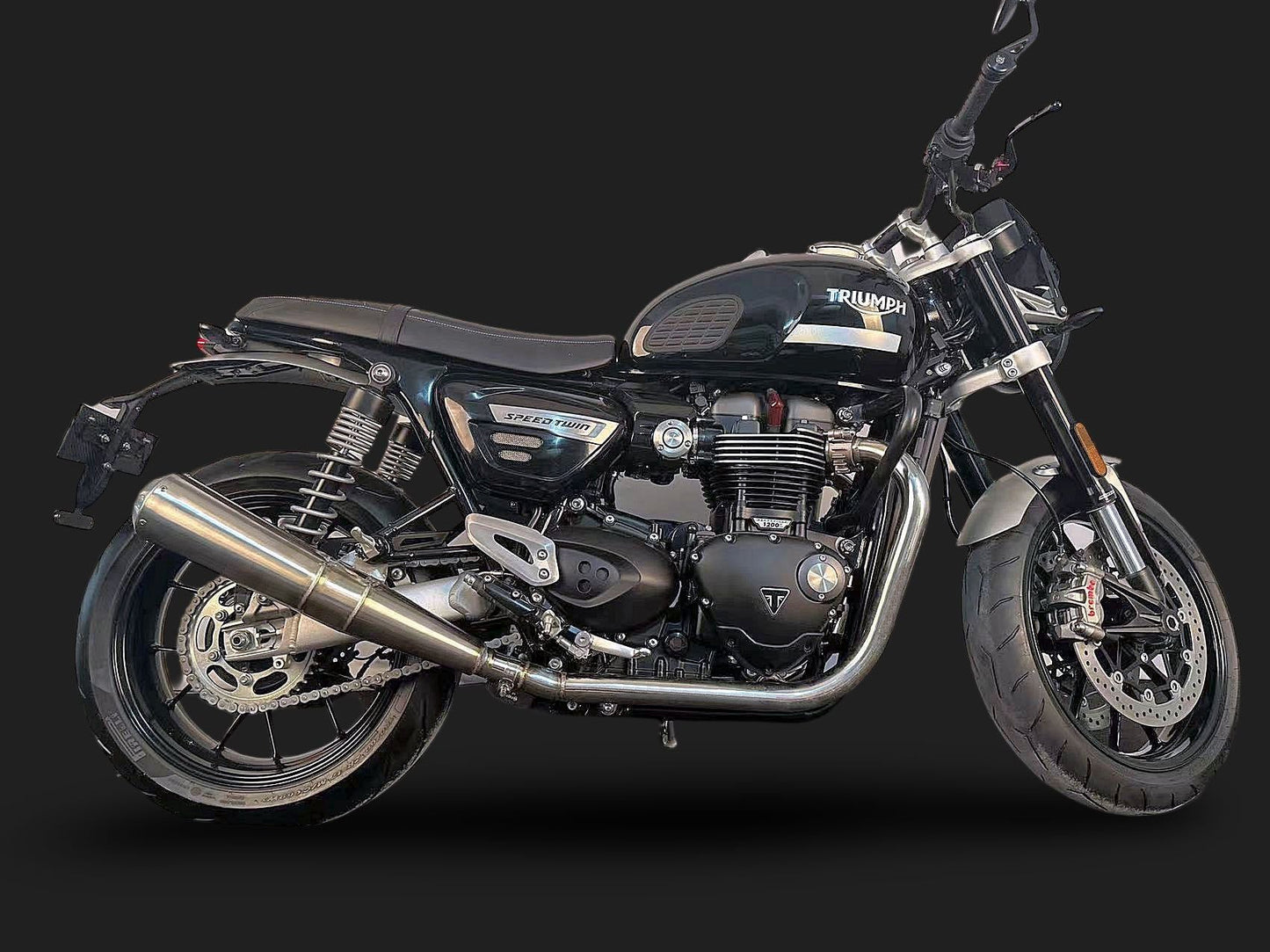Vandemon Polished Titanium Exhaust System Triumph Speed Twin 1200 - Adventure Parts