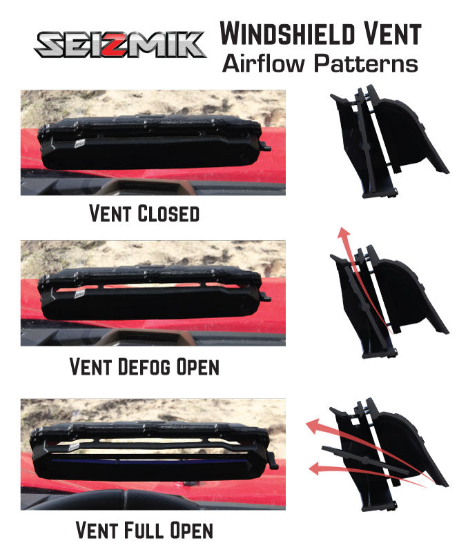 Seizmik Windshield Versa-Vent (Hard Poly) – Polaris General