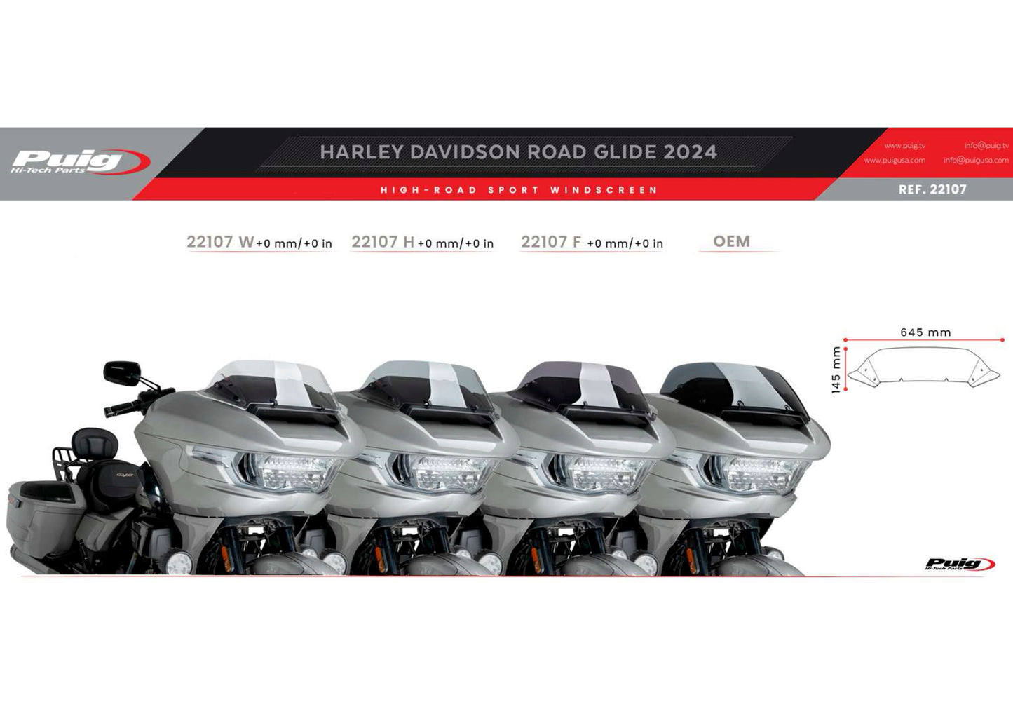 Puig High Road Sport Harley Davidson CVO Road Glide FLTRX 2024-2025 - Adventure Parts