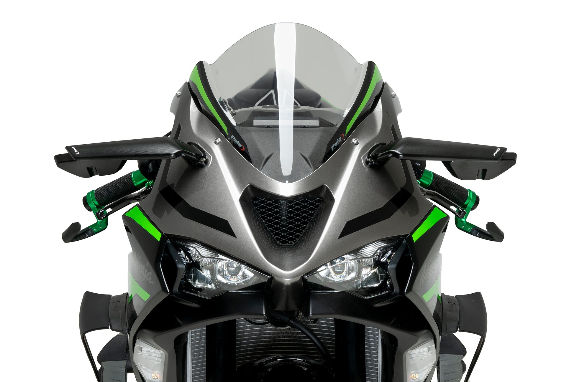 Puig Rearview Black Mirror Aileron Set Kawasaki Ninja ZX-6R 2024-2025 - Adventure Parts