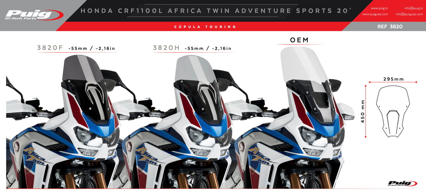 Puig Sport Windscreen Honda Africa Twin CRF1100L 2020-2025